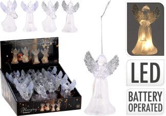 Akasztós angyalka, világító LED-es, 4 féle