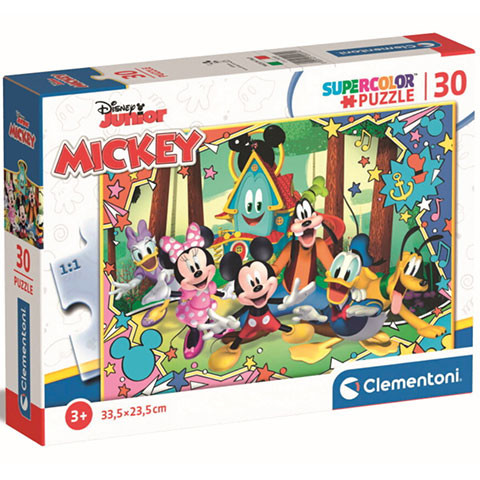 Disney Junior Mickey egér és barátai Supercolor puzzle 30 db-os Clementoni