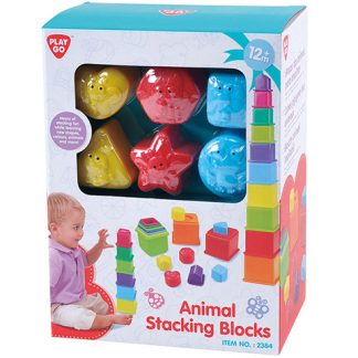 Playgo Állatos toronyépítő formaválogatóval