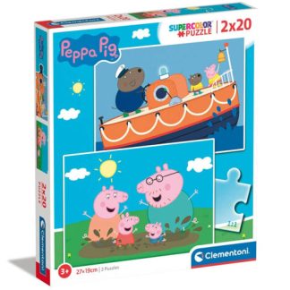 Peppa malac Supercolor 2 az 1-ben puzzle 2 x 20 db-os Clementoni
