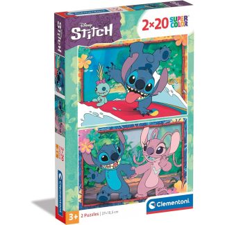 Disney Stitch 2 x 20 db-os Supercolor puzzle Clementoni