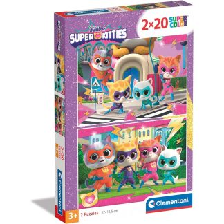 Super Kitties 2 x 20 db-os Supercolor puzzle Clementoni