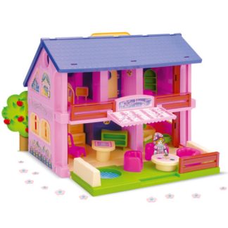 2 szintes babaház bútorokkal