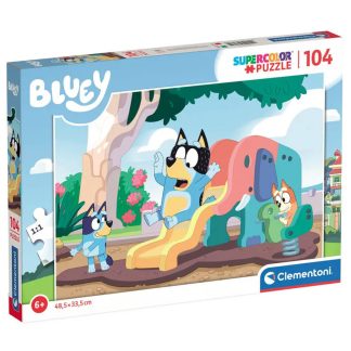 Bluey kutya csúszdázik 104 db-os Supercolor puzzle Clementoni
