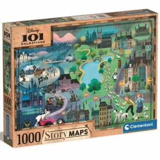 Disney 101 kiskutya térkép puzzle 1000 db-os Clementoni