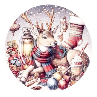 Műanyag tálca, szarvas + zokni, 33 cm