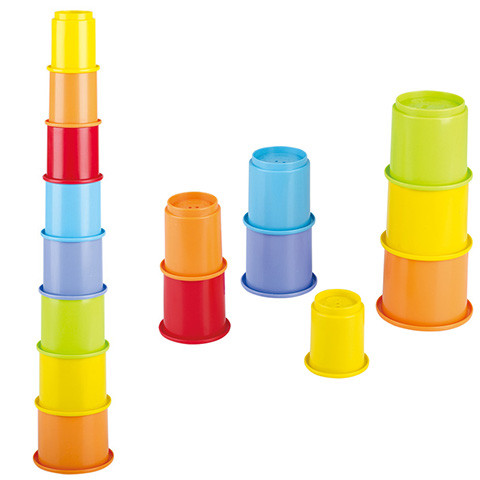 Playgo: Szivárvány poharas építőjáték újrahasznosított műanyagból 8 db-os készlet - Image 2