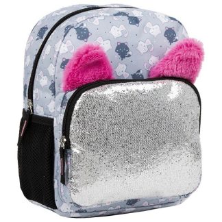 BackUp cicás hátizsák – ezüst csillámos
