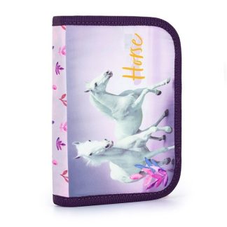 OXYBAG lovas kihajtható tolltartó – White horses