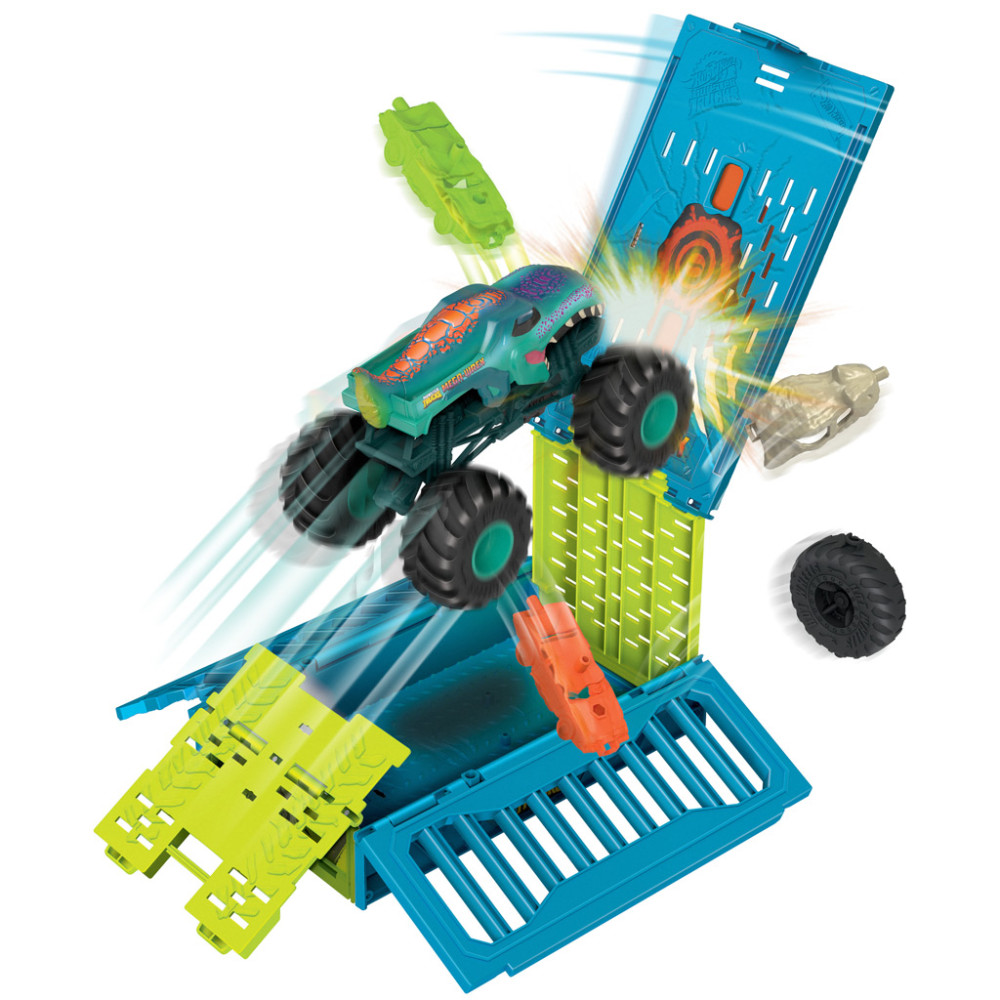 Hot Wheels Monster Trucks Mega-Wrex Crash Cage pályakészlet - Image 3