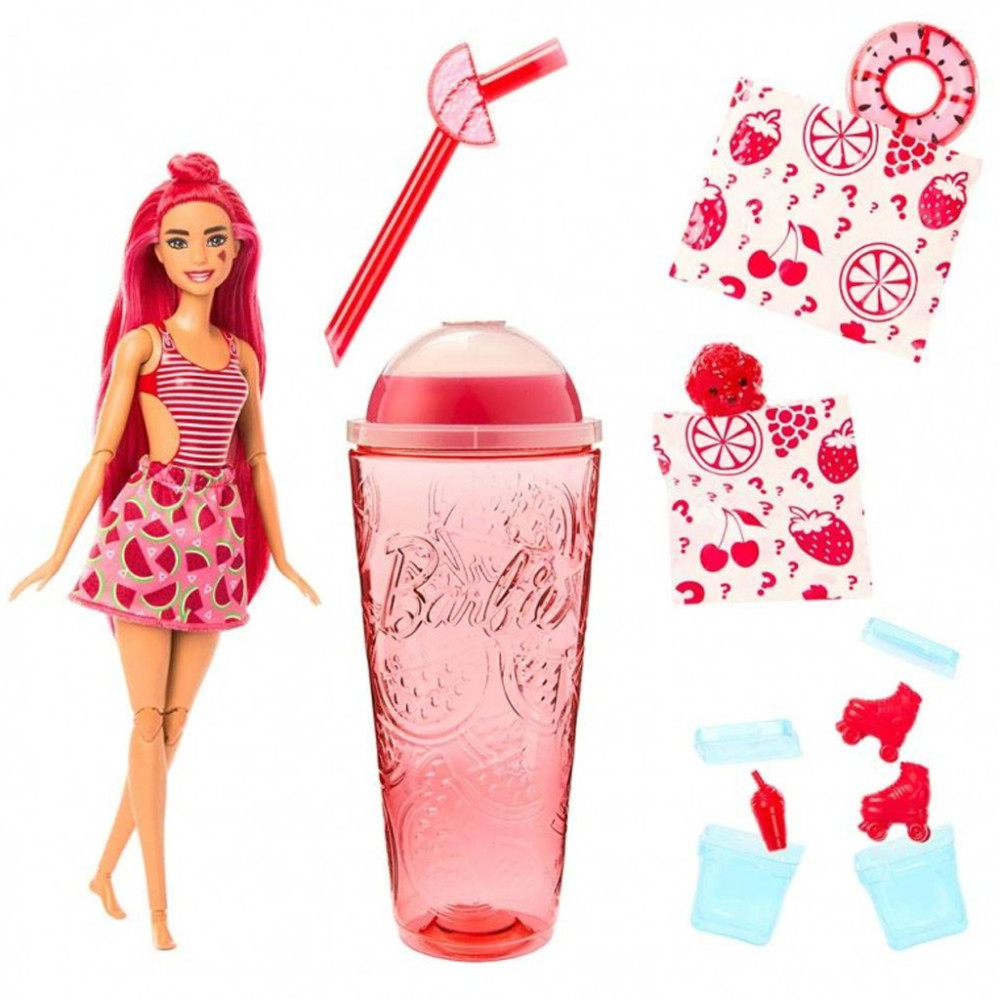 Barbie: Slime Reveal meglepetés baba - Rózsaszín hajú baba gyümölcsös szoknyában - Image 3