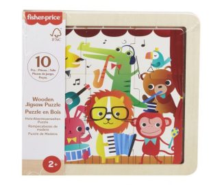 Fisher-Price: Zenélő állatkák fa kirakós táblácska