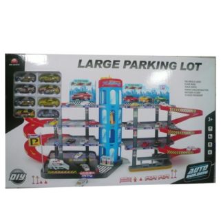 Négyszintes parkolóház játékszett 8 db autóval