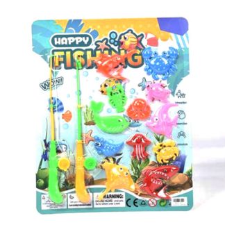 Műanyag horgász játékszett két horgászbottal, tengeri állatokkal