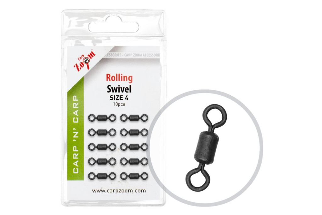 Carp Zoom Bojlis forgó, #4, matt fekete, 10 db