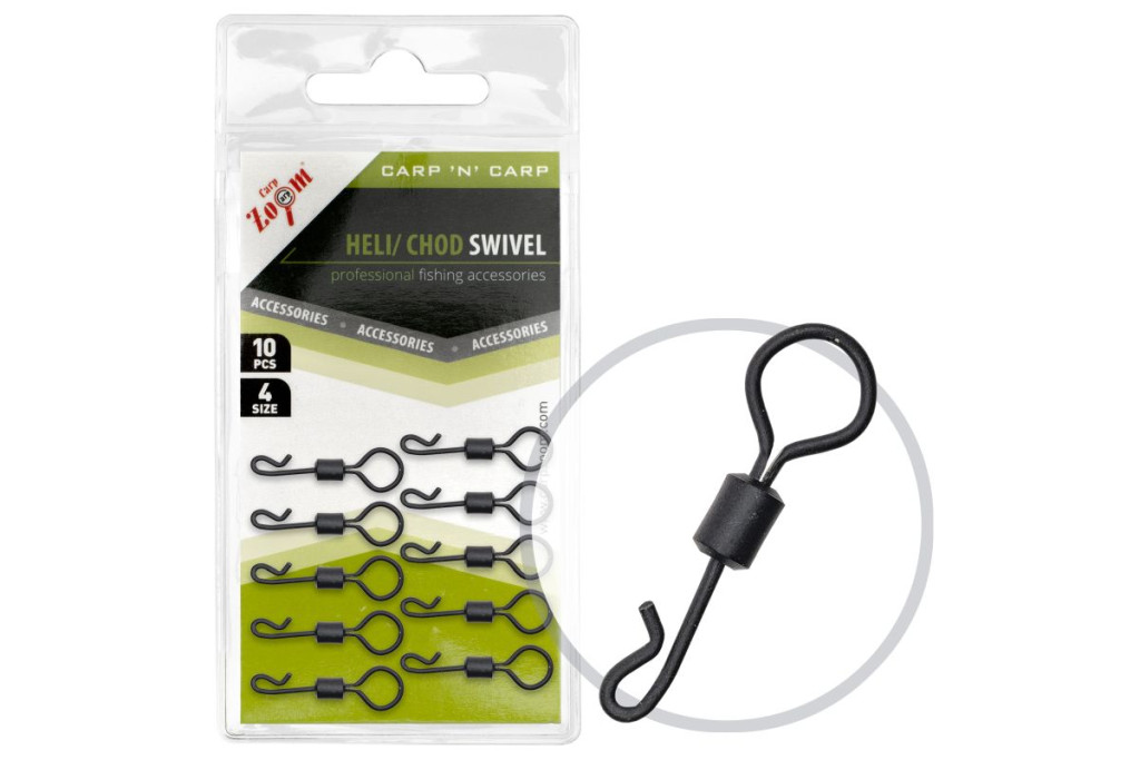 Carp Zoom Bojlis nagy karikával ellátott gyorskapocs, #4 mm, matt fekete, 10 db