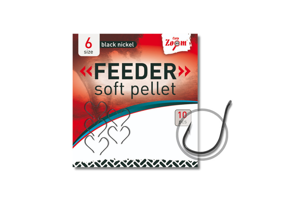 Carp Zoom Feeder horog puha pellethez, #6, 10 db