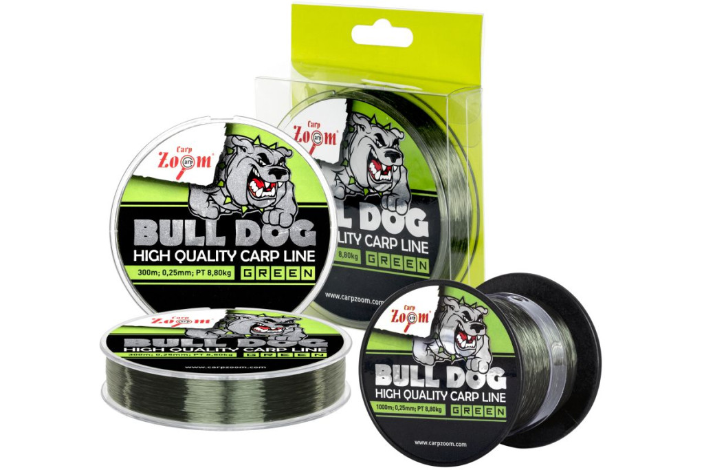 Carp Zoom Bull-Dog Monofil pontyozó horgászzsinór, o 0,22 mm, 1000 m, 6,9 kg, sötétzöld
