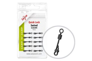 Carp Zoom Bojlis biztonságigyorskapocs, #8, matt fekete, 10 db