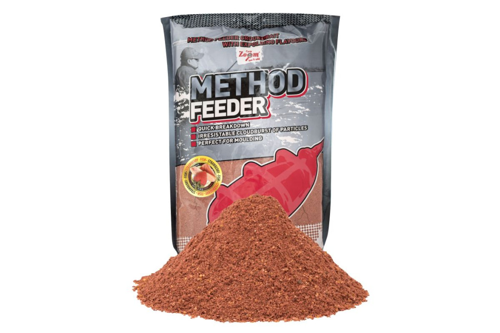 Carp Zoom Method Feeder etetőanyag, eper, halas, 1 kg